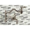 Kingston Brass KS2108AL Heritage Wall Mount Pot Filler, Brushed Nickel KS2108AL